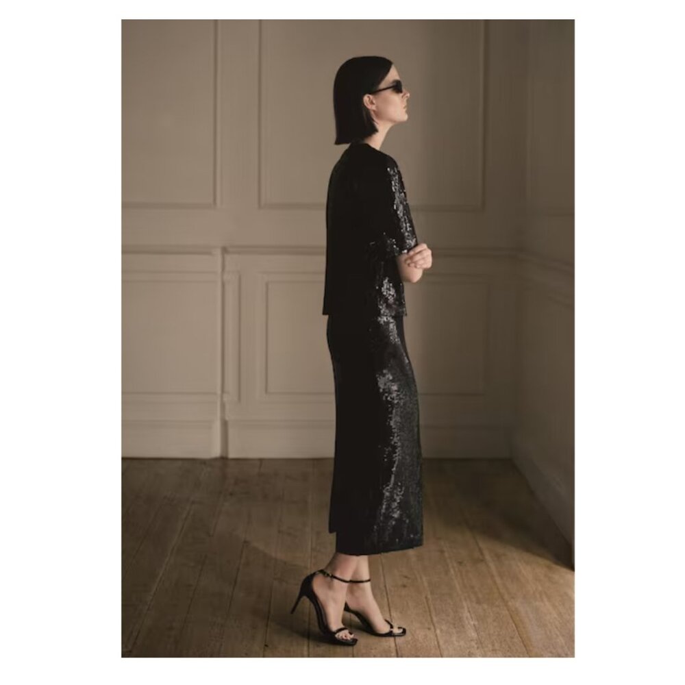 NWT Mango Sequin Midi Skirt